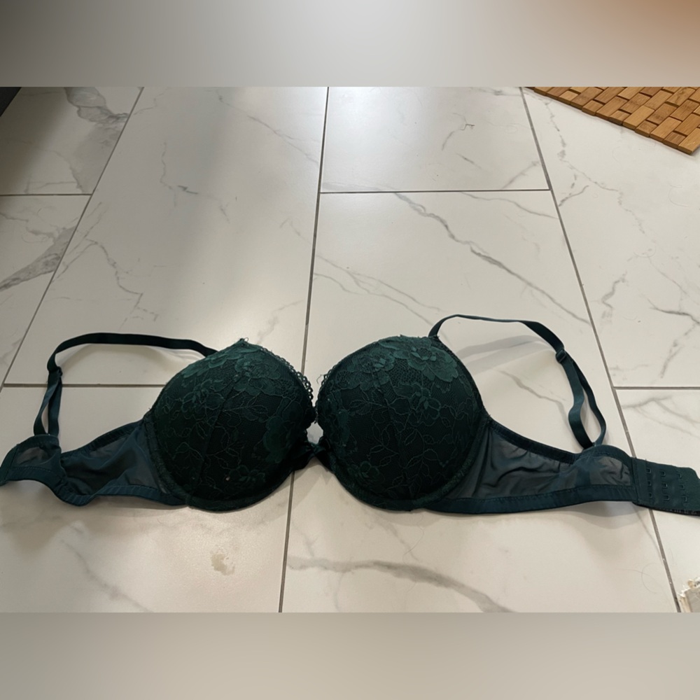 H&M hunter green lace Bra 34D